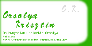 orsolya krisztin business card